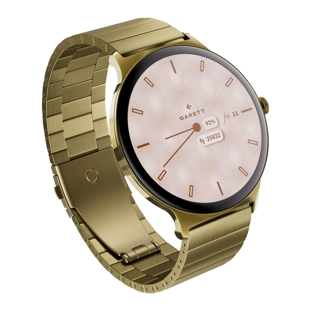 Smartwatch Garett Verona 2 złoty stalowy thumbnail 2