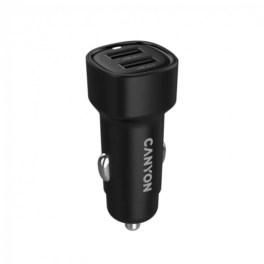 CANYON Ładowarka samochodowa OnDrive 24 24W 2xUSB-A czarna thumbnail 3