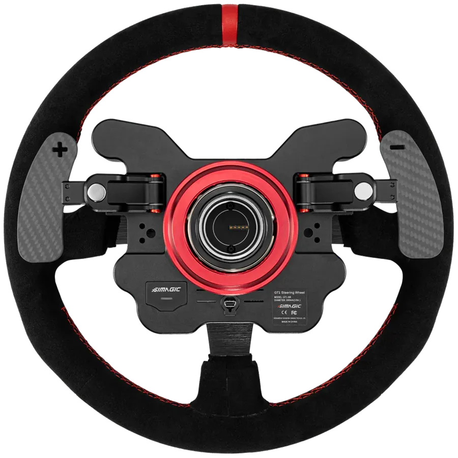 SIMAGIC Kierownica GT1 330mm, R-typ, QR70, magnetyczne łopatki, zamsz, S210 thumbnail 2