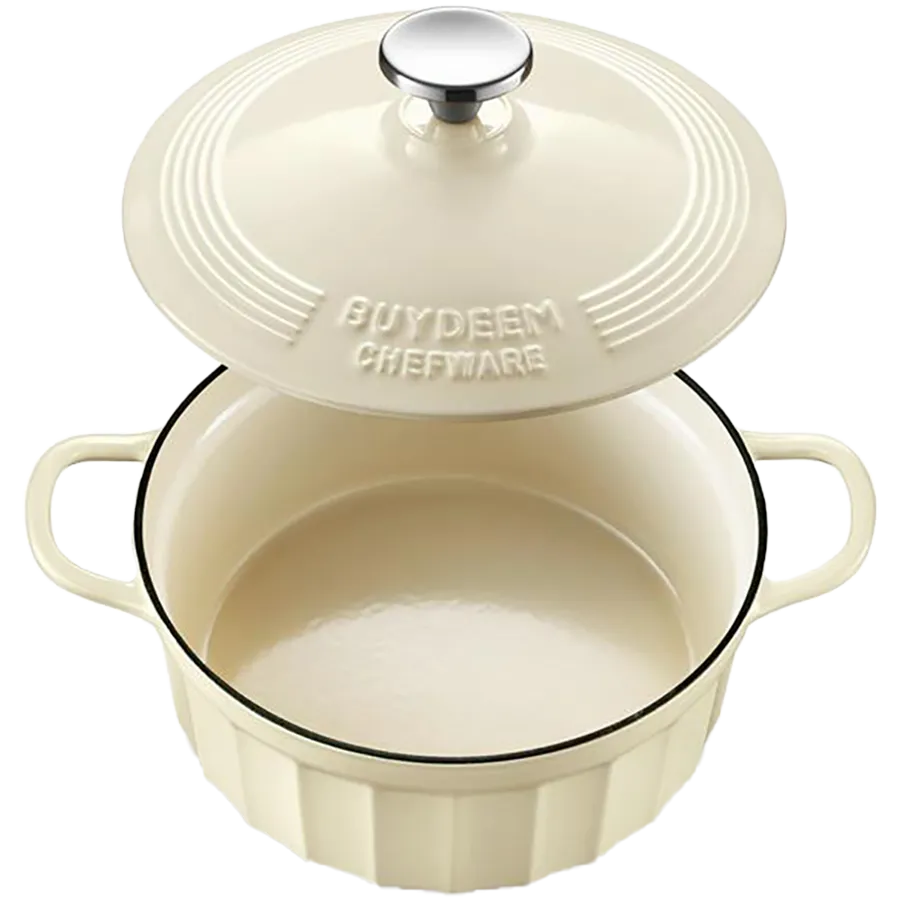 BUYDEEM Emaliowane naczynie żeliwne 2,9L, CP521, Oat White thumbnail 2