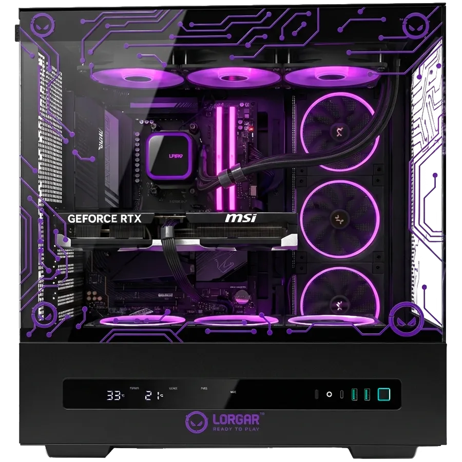 LORGAR Komputer Gamingowy Pro P401, Czarny thumbnail 3