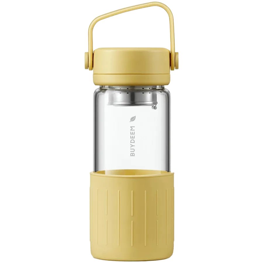 BUYDEEM Szklana butelka z zaparzaczem 350 ml, CD1008, Mellow Yellow thumbnail 2