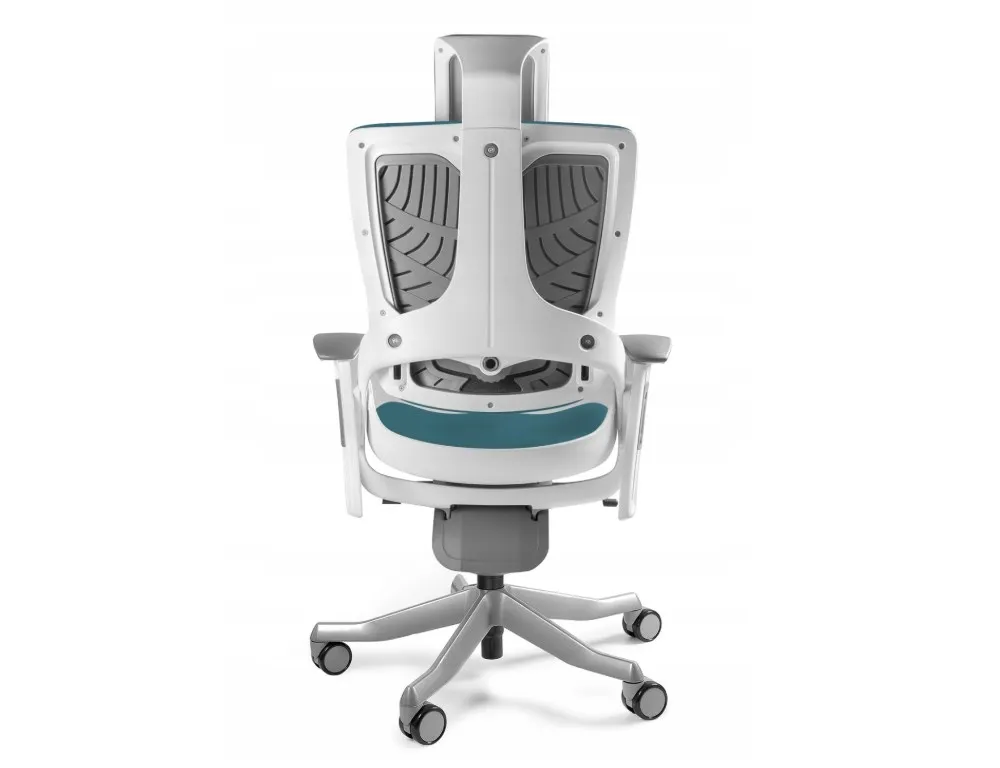 Fotel biurowy Wau 2 BL414 tkanina steelblue/biały thumbnail 3