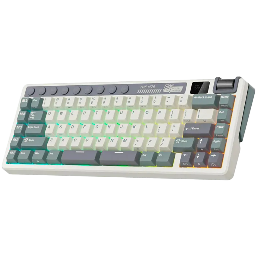 ROYAL KLUDGE RK M70 Cyan Purple Gaming Keyboard Cream switch thumbnail 2