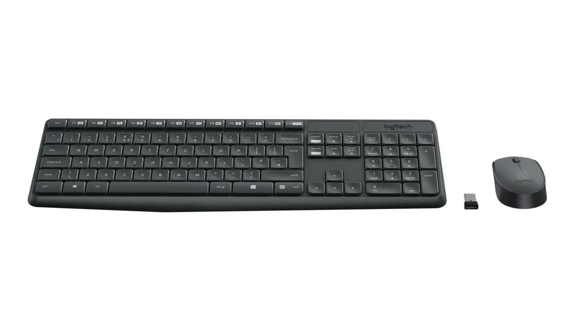Klawiatura + Mysz Logitech MK235 bezprzewodowa, szara, us thumbnail 2