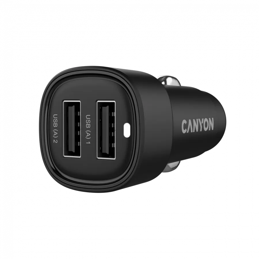 CANYON Ładowarka samochodowa OnDrive 24 24W 2xUSB-A czarna thumbnail 2