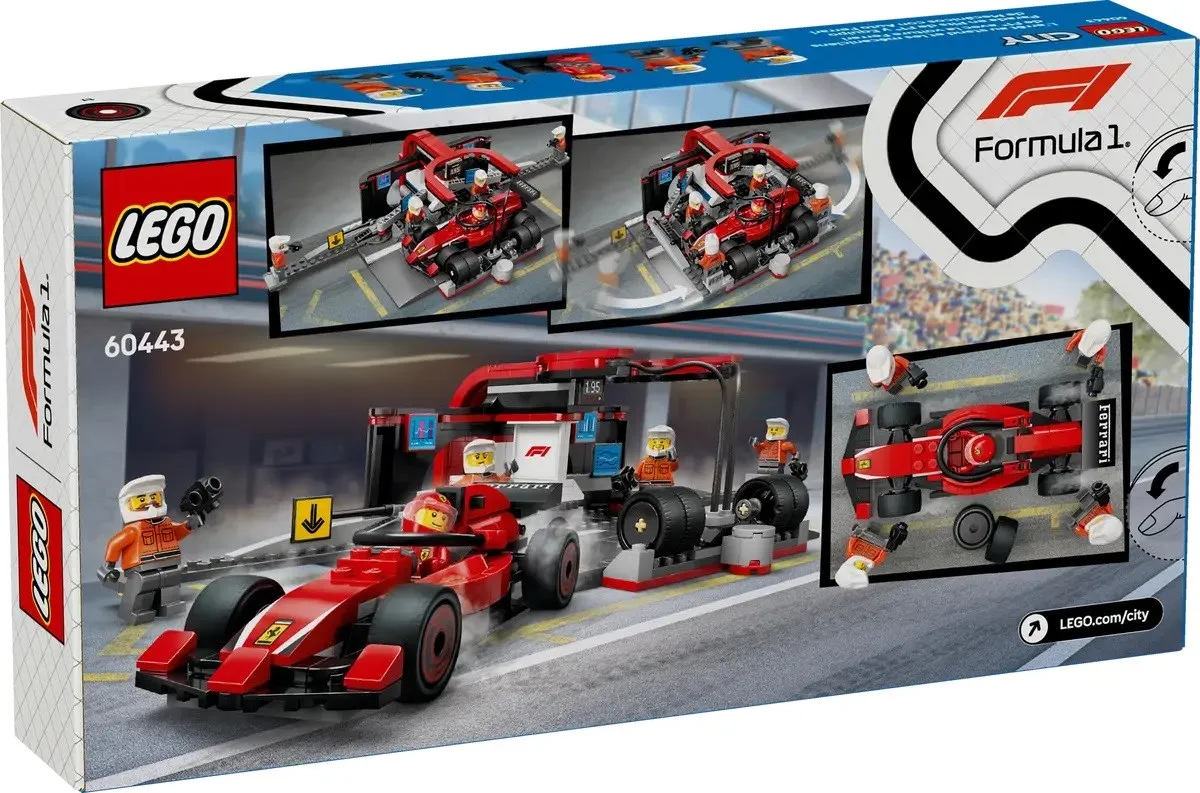 LEGO City 60443 - F1 Pit stop i mechanicy z bolidem Ferrari thumbnail 2