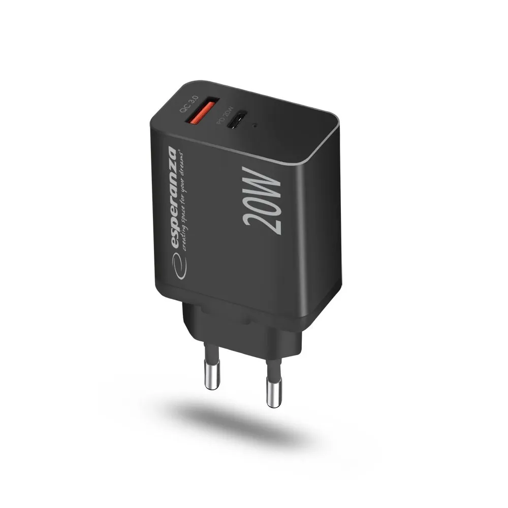 ESPERANZA ŁADOWARKA SIEC. 20W USB-C/USB-A EZC105K thumbnail 3