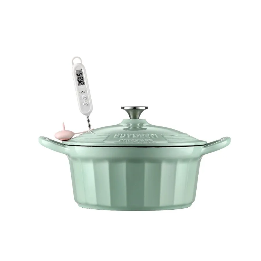 BUYDEEM Emaliowane naczynie żeliwne 3,9L, CP551, Cozy Greenish thumbnail 2