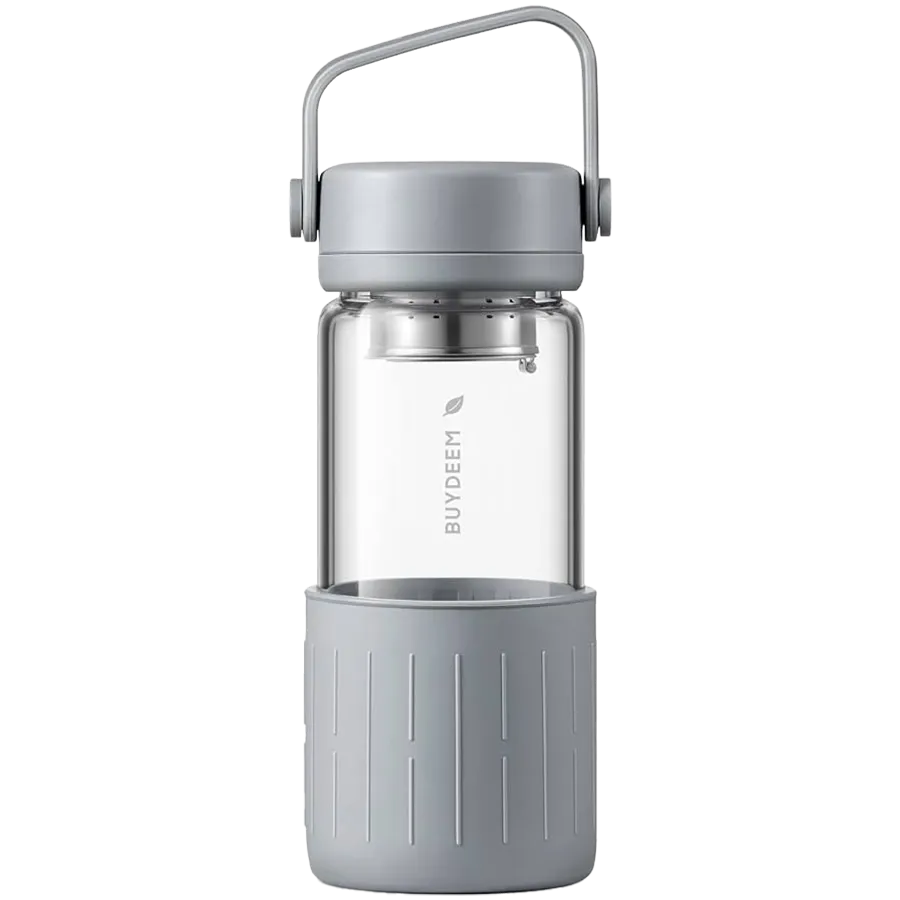 BUYDEEM Szklana butelka z zaparzaczem 350 ml, CD1008, Nordic Grey thumbnail 2