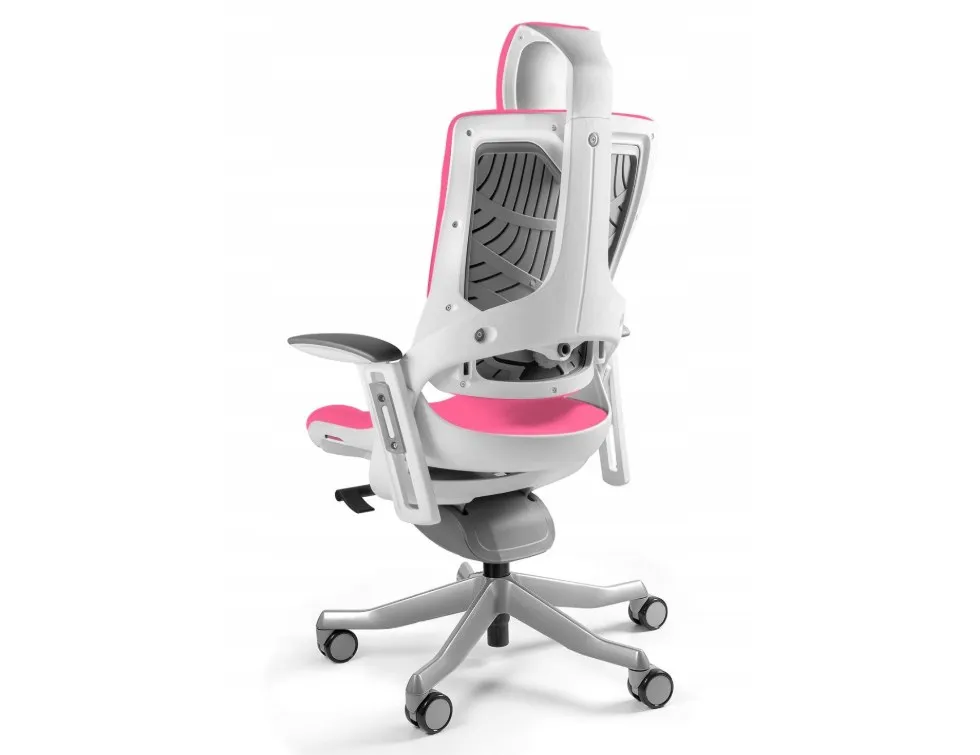 Fotel biurowy Wau 2 BL401 tkanina magenta/biały thumbnail 2