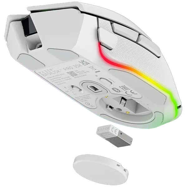 RAZER Mysz Gamingowa Basilisk V3 Pro 35K, Bezprzewodowa, Biała thumbnail 3