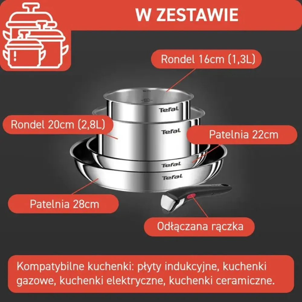 Zestaw garnków TEFAL Ingenio Emotion L897S574 5 ele thumbnail 3