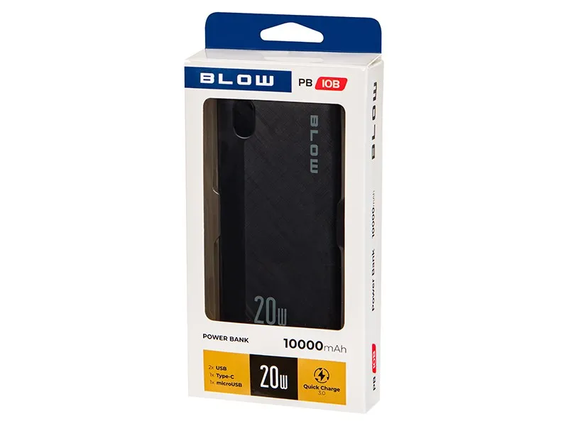 BLOW POWER BANK 10000MAH QC 20W CZARNY PB10B thumbnail 3