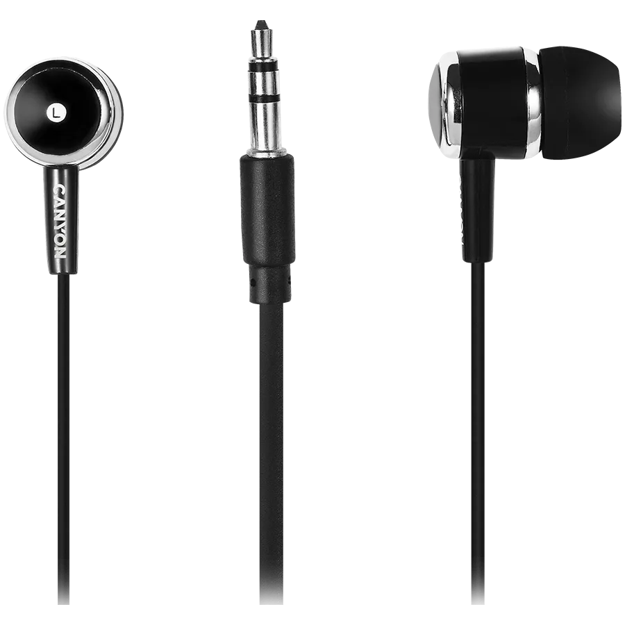 CANYON Słuchawki dokanałowe EPM-01 Mic Mini-Jack 1.2m Czarne thumbnail 2