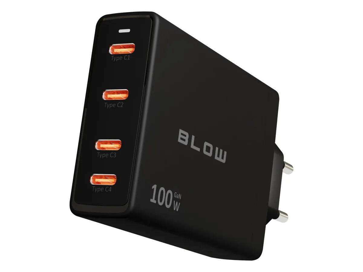 BLOW ŁADOWARKA SIECIOWA USB-CX4 PD 100W GAN CZARNA thumbnail 3
