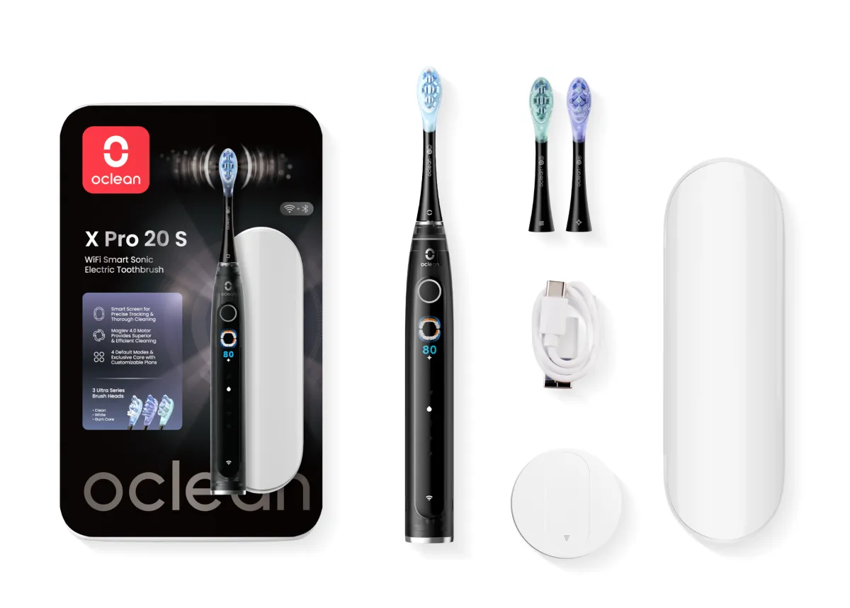 Zestaw OCLEAN Szczoteczka soniczna X Pro 20 Czarna + etui + 3 końcówki thumbnail 2