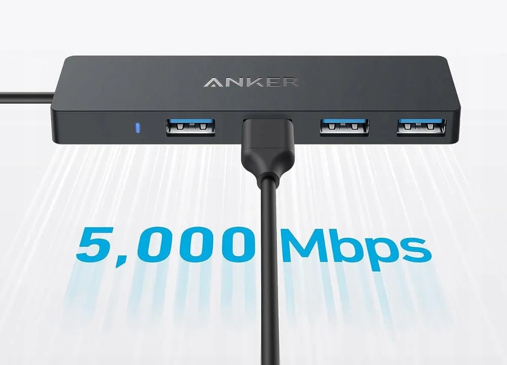 Hub Anker USB-C 4-w-1, 5 Gb/s, Pasywny, USB 3.2 Gen. 1, Czarny thumbnail 2