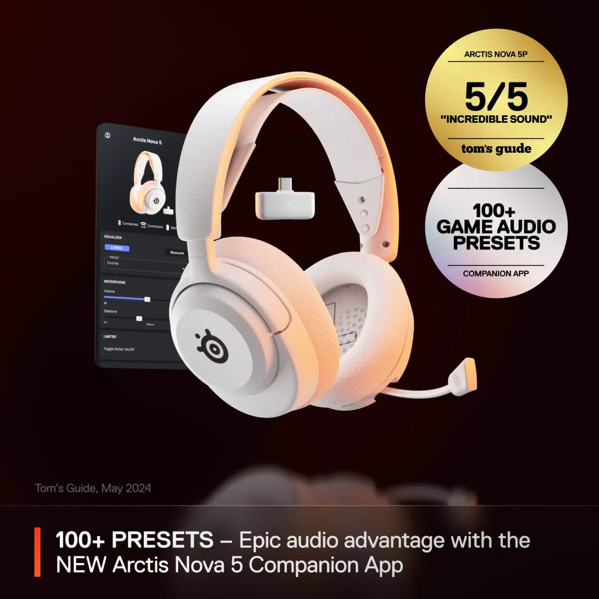 Słuchawki bezprzewodowe SteelSeries Arctis Nova 5 White thumbnail 2