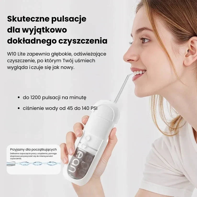 Irygator do zębów OCLEAN W10 Lite, biały, 2 końcówki, 150 ml thumbnail 3