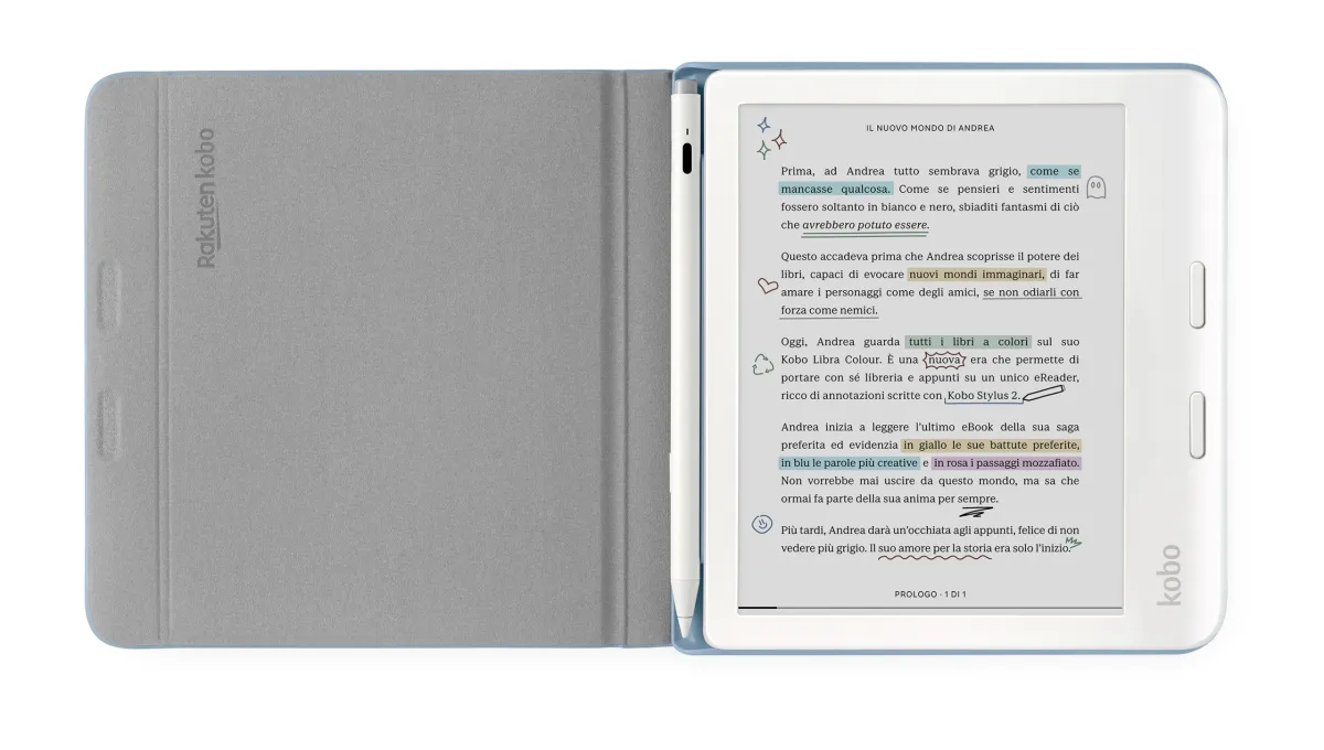 Kobo Etui Libra Colour Notebook SleepCover Błękitne thumbnail 3