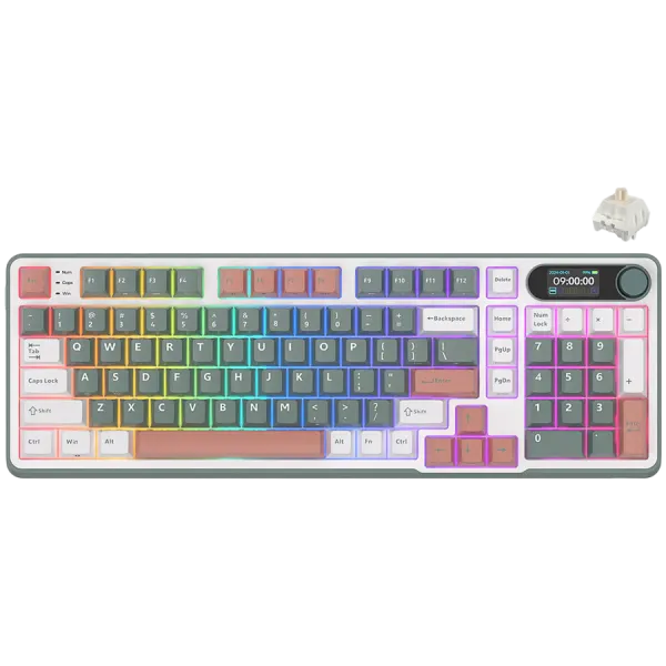 ROYAL KLUDGE RK-S98 Camping Green Gaming Keyboard Beige switch