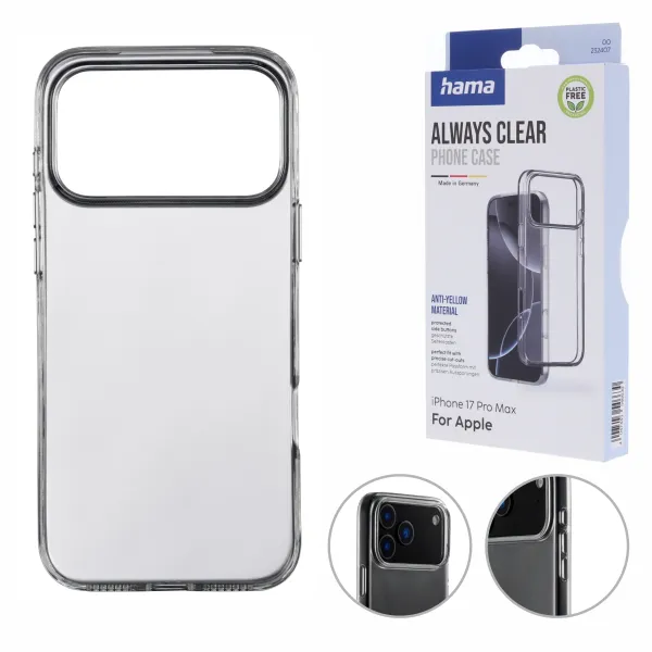 HAMA FUTERAŁ GSM DO IPHONE 17 PRO MAX ALWAYS CLEAR PRZEZROCZYSTY ETUI CASE