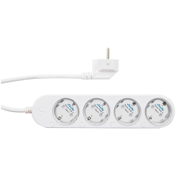 SHELLY Pass Strip 4 Gen4 White inteligentna listwa zasilająca biała