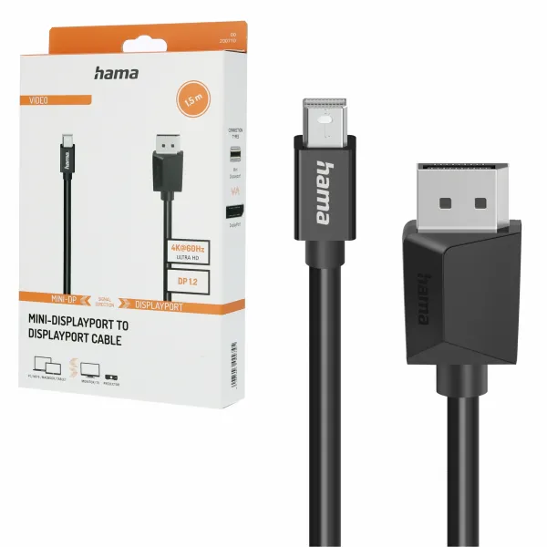 Kabel Mini Displayport -  Displayport Hama 4K, 1,5 m