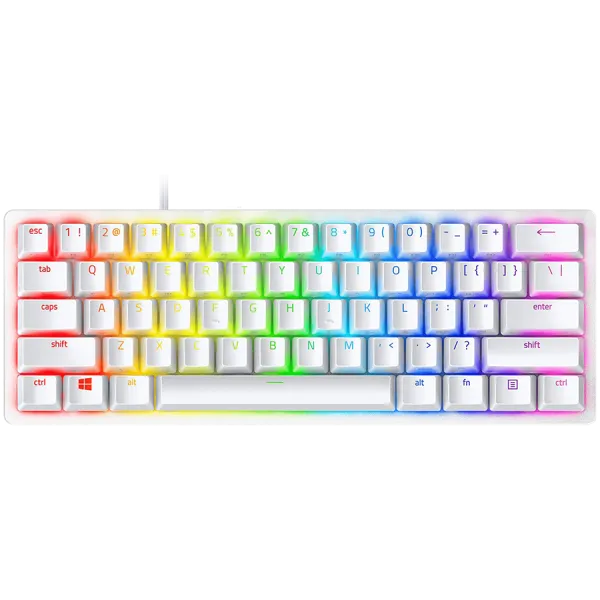 RAZER Klawiatura Gamingowa Przewodowa Huntsman Min Linear Optical Switch Mercury, Biała
