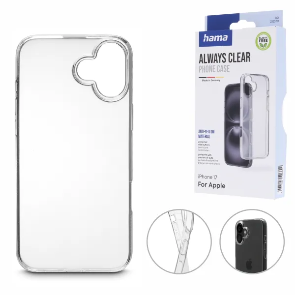 HAMA FUTERAŁ ETUI CASE GSM DO IPHONE 17 ALWAYS CLEAR PRZEZROCZYSTY PLECKI