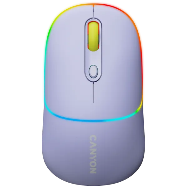 CANYON Mysz bezprzewodowa MW-22 2w1 RGB Fioletowa