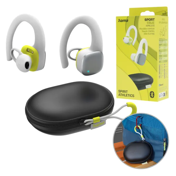 Hama słuchawki dokanałowe TRUE WIRELESS SPIRIT ATHLETICS BIAŁE sportowe