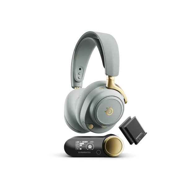 Słuchawki bezprzewodowe SteelSeries Arctis Nova Elite Sage Gold