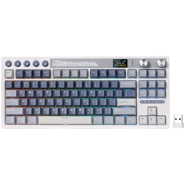 ROYAL KLUDGE RK M87 Ocean Blue Gaming Keyboard Beige switch
