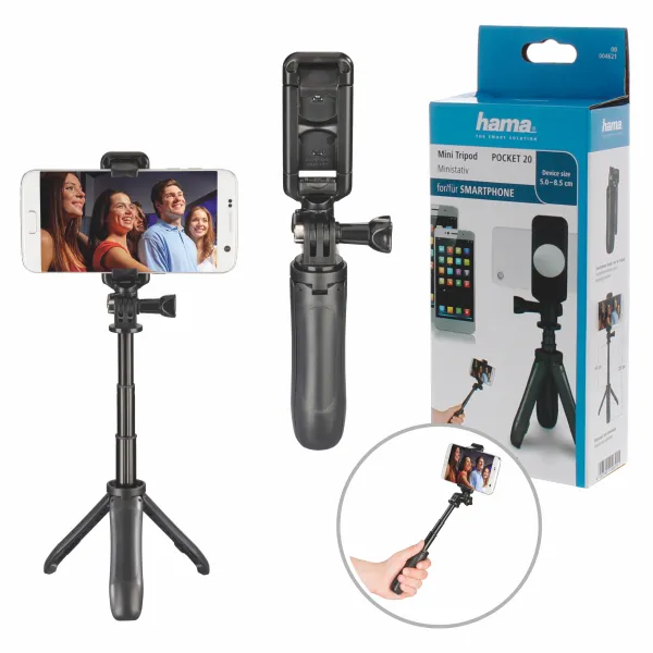 Hama MINI Statyw foto do smartfonów 10-20 cm selfiestick do robienia zdjęć