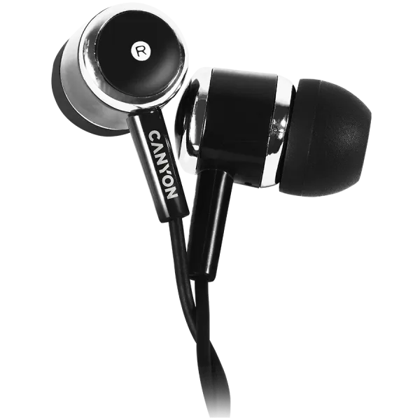 CANYON Słuchawki dokanałowe EPM-01 Mic Mini-Jack 1.2m Czarne