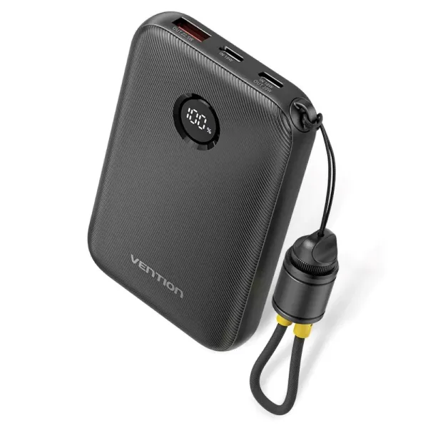 Powerbank Vention 10000mAh 2xUSB-C 1xUSB-A 22,5W BK