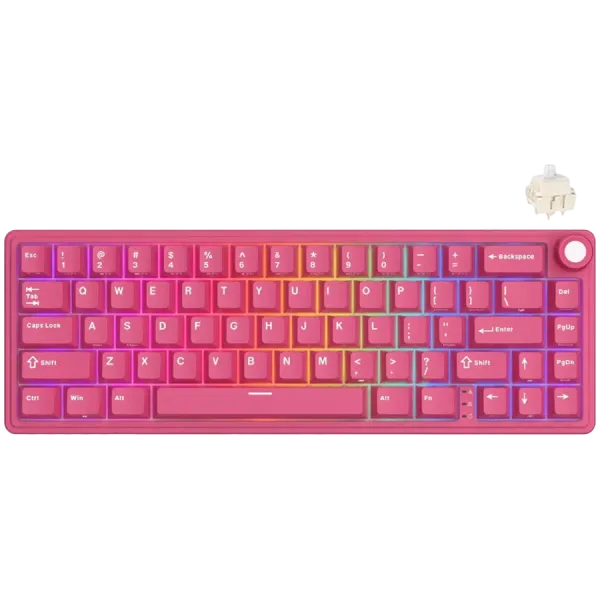 ROYAL KLUDGE R65 Berry Red Gaming Keyboard Cream Switch