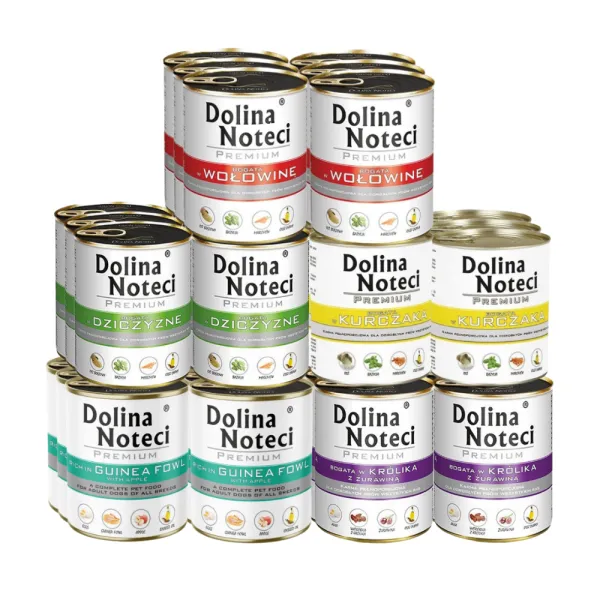 DOLINA NOTECI Premium MIX SMAKÓW mokra karma dla psa  bez ryb 30x800g