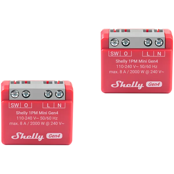 SHELLY 1PM Mini Gen4 2-pack 1-kanałowy mini moduł z pomiarem mocy dwupak