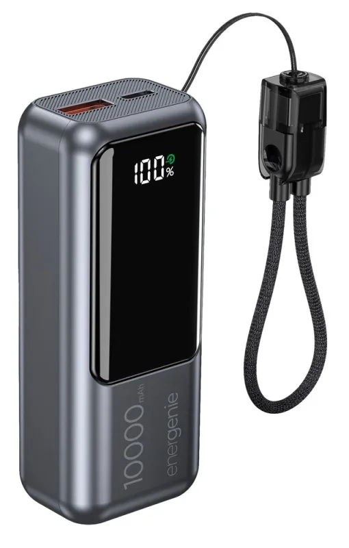 GEMBIRD POWERBANK LCD 10000MAH 20W, KOLOR SZARY