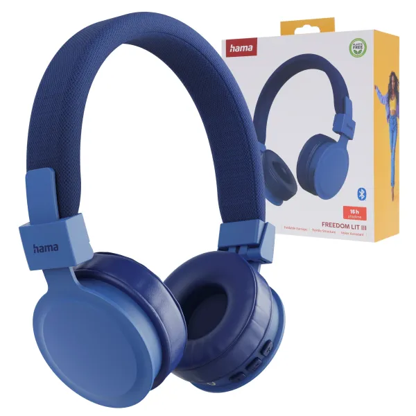 HAMA SŁUCHAWKI NAUSZNE BLUETOOTH FREEDOM LIT III NEW NIEBIESKIE MIKROFON