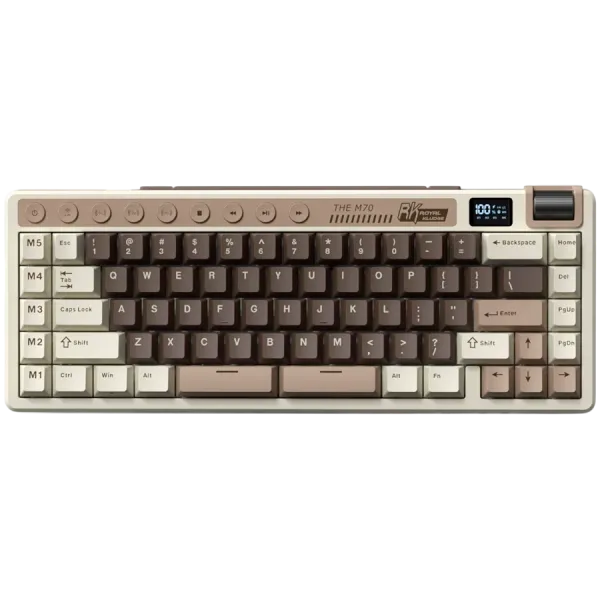 ROYAL KLUDGE RK M70 Mocha Grey Gaming Keyboard Beige switch