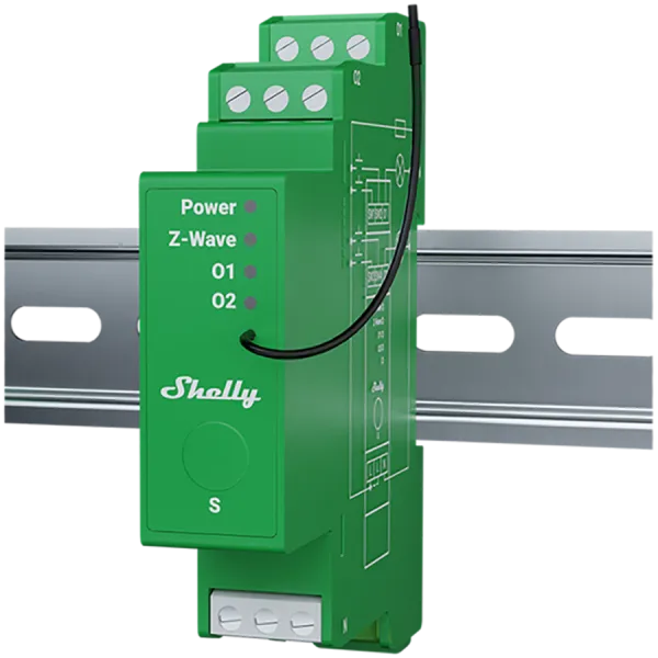 SHELLY Wave Pro Dimmer 2PM 2-kanałowy sterownik do sterowania oświetleniem z pomiarem mocy