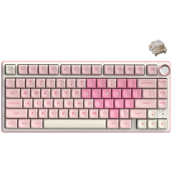 ROYAL KLUDGE R75 Pink Melody Gaming Keyboard Cream switch