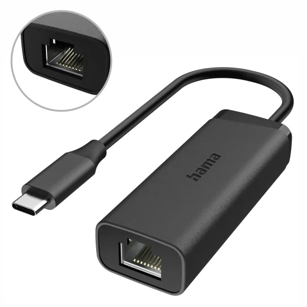 Hama adapter USB-C - RJ45/LAN 2.5 Gbps przejściówka ethernet Internet
