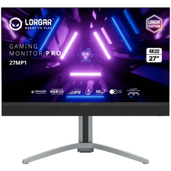 LORGAR Monitor Gamingowy Pro UHD MiniLED 27'', Czarno Szary