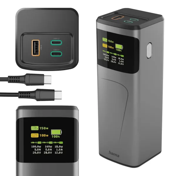 Hama powerbank High Power 150W 24000 mAh PowerDelivery do laptopa smartfona