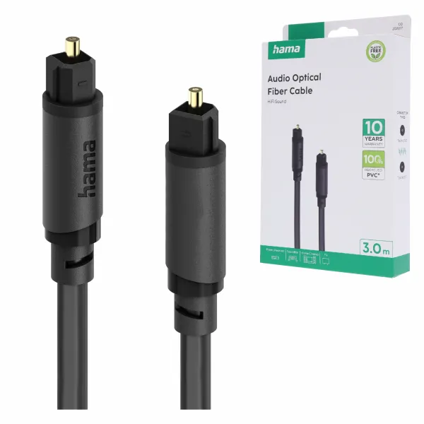 Hama kabel optyczny TOSLINK 300 cm 3m  audio przewód cyfrowy światłowód